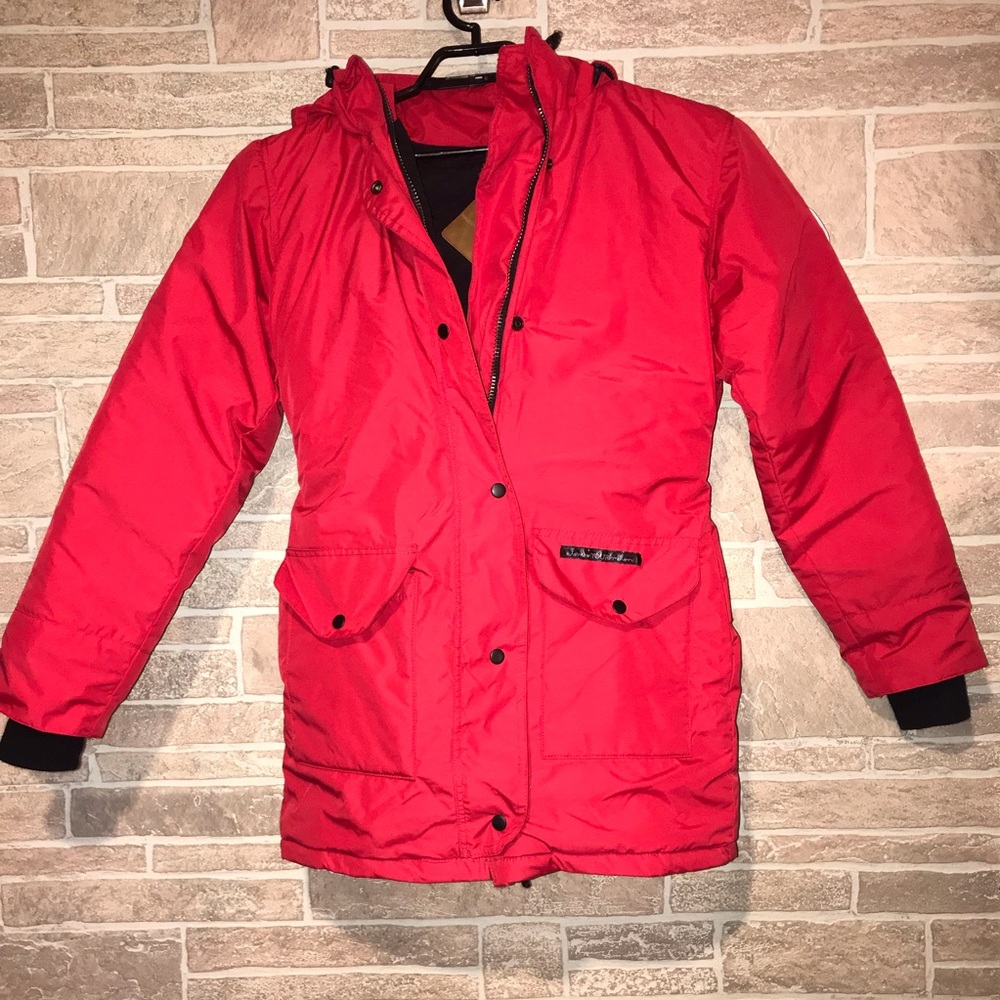 Love Your Melon Red Hooded Parka Size Medium